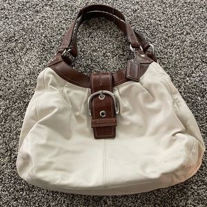 White leather Coach purse